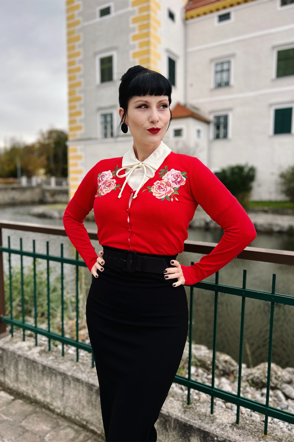 Red Rosy Cardigan